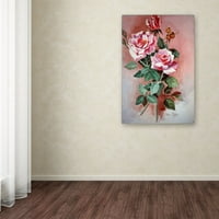 Zaštitni znak likovna umjetnost 'Pink Roses' platno umjetnost Arie Reinhardt Taylor