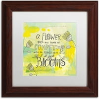 Zaštitni znak likovna umjetnost Blooms Quote platno umjetnost Elizabeth Caldwell, bijela mat, drveni okvir