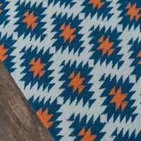 Ručno tkani vuneni tepih od tamno plave boje 3'6 5'6