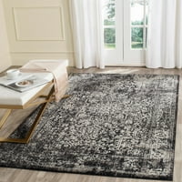 Tradicionalni otrcani tepih, u Crnoj i sivoj boji, 5'1 5'1 Trg