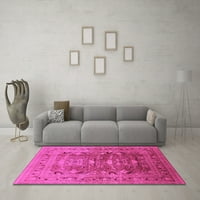 Ahgly Company Unutarnji kvadratni orijentalni ružičasti tradicionalni prostirke, 7 'Trg