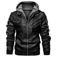 Jesenski i zimska kožna jakna muški trend labav muški jakna crna xxxl