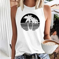 Olyvenn Summer Womens Tank majice mlade odrasle ponude se bave bez bešavnih tenkova bez rukava tropske grafičke