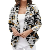 Ženska jakna s printom osnovni casual kaput dugih rukava svakodnevno odijelo za vježbanje