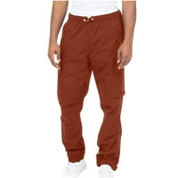 Bdfzl muškarci hlače zazor muškaraca solidne ležerne višestrukih džepova vanjske fitnes hlače teretne hlače hlače