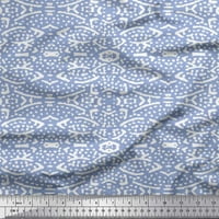 Soimoi Blue Poly Georgette tkanina blokovi blok za ispis tkanine za šivanje bty široka