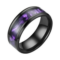 Heiheiup od nehrđajućeg čelika Rainbow Color s pješčanim prstenima prstenovi za vjenčanje za žene za žene za slaganje