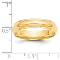 Zaručnički prsten od punog žutog zlata od 14 karata s obrubom u obliku kupole