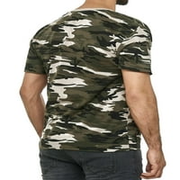 Muške Ležerne majice s okruglim ovratnikom, muška modna osnovna majica s maskirnim printom, bluza s kratkim rukavima