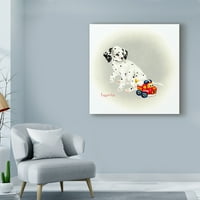Zaštitni znak likovna umjetnost 'Dalmatian Puppy Truck' platno Art by Peggy Harris