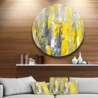 Dizajnerski sivo-žuti apstraktni uzorak apstraktni krug na metalnom zidu