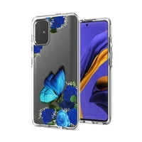 Futrola za telefon s prešanim dizajnom suhog cvijeta za plavu boju od 5 inča
