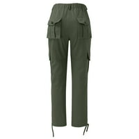 Eashery Capri hlače za žene odjevene visoke elastične pamučne platnene lane labave ležerne hlače ženske planinare