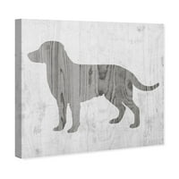 Wynwood Studio životinje zidne umjetničke platnene otisci 'Rustikalna psa ljubav' Psi i štenad - siva, siva