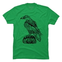 Tribal Raven Muški Kelly Green Graphic Tee - Dizajn od strane ljudi 3xl