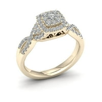 1 2CT TDW Diamond 10K žuto zlato zaručnički prsten
