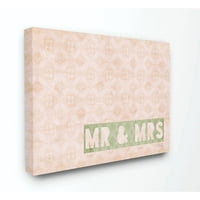 Stupell kolekcija za uređenje doma gospodin i gospođa Green šablona na ružičastim uzorcima platno zidna umjetnost