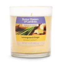 Bolji domovi i vrtna limunska trava i đumbir aromaterapija 9,5oz staklena svijeća, zelena