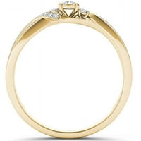 Carat T.W. Dijamantni križ preko podijeljenog zaručničkog prstena od žutog zlata od 10kt