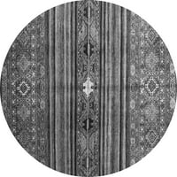 Moderni prostirke za sobe okruglog oblika s apstraktnim uzorkom u sivoj boji, promjera 8 inča