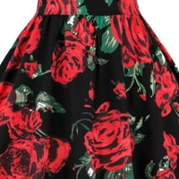 Hanzidakd plus haljine za žensku vintage ljetnu haljinu za printin V haljina za zabavu za zabavu za zabavu za