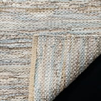 Vintage Kožna pletena apstraktna prostirka, Bež, 4' 6'