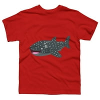 Slatki kitovi morski pas Happy crtani ilustracija dječaci bijela grafička majica - dizajn od ljudi xl