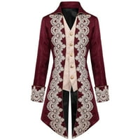 FUCICET muški steampunk vintage jakna s repom jakne gotički frock kaput uniforma kostime vina l l