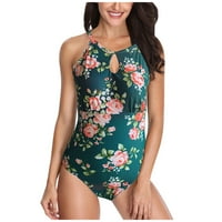 Ženski jednodijelni kupaći kostim u donjem rublju, Ženski kupaći kostim s cvjetnim printom, monokini s visokim