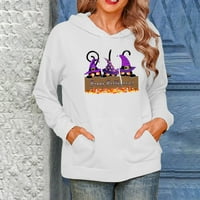 Ženska jesenska Rasprodaja, puloveri s printom bundeve za Noć vještica, kapuljače s kapuljačom s dugim rukavima,