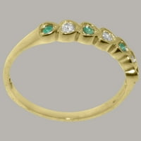 Ženski jubilarni prsten od 9 karatnog punog žutog zlata britanske proizvodnje s kubičnim cirkonijem i prirodnim
