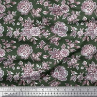 Satenska svilena tkanina od listova s cvjetnim umjetničkim printom za šivanje širine dvorišta