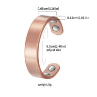 Magnetni prstenovi od čistog bakra od 2,3 inča od bakrenih manžeta podesive veličine klasični bakreni nakit božićni