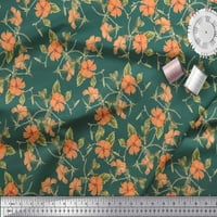 Soimoi Rayon Crepe tkanina Listovi i cvjetni cvjetni otisci cvjetnih tkanina po dvorištu široko