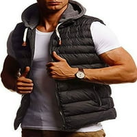 Muški prsluk zimska jakna s patentnim zatvaračem prsluk kaput bez rukava Muška ležerna odjeća za zabavu crna 3
