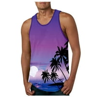 Muška modna sportska majica Na plaži u havajskom stilu, muški prsluk s printom za teretanu