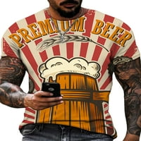 LUMONTO MENS T SHOBES Oktoberfest Ljetni vrhovi majica za vrat posade Muškarci labavi fit Basic Tee modni bluza