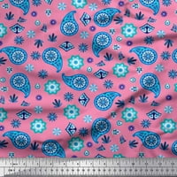 Soimoi Japan Crepe satenska tkanina cvjetni i paisley otisci tkanine od dvorišta široko