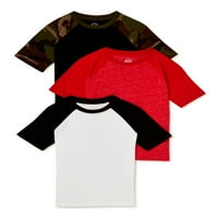 Wonder Nation Boys 'Raglan majica s kratkim rukavima, pakiranje, veličine 4- & Husky