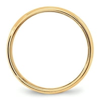 Polukružni zaručnički prsten od žutog zlata s sitnozrnatim karatom, veličine 8,5