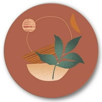 Dizajnerska umjetnost oblici i siluete tropskog lišća Moderni kružni metalni zidni umjetnički disk od 11