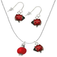 Divan nakit od A-liste s prozirnom kristalnom crvenom ogrlicom od A-liste i setom visećih naušnica
