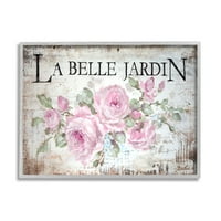 Stupell Industries La Belle Jardin Vintage Pariško oglašavanje ružičaste ruže, 24, dizajn Debi Coules