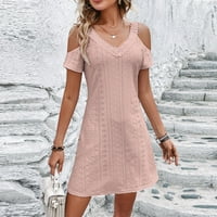 Ljetne haljine dame proljetna moda labava haljina bez rukava s rukom ružičaste boje ružičaste xxl