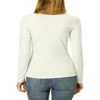 Jedinstvene ponude ženskog okruglog vrata prednjeg uvijanja gornja bluza dugih rukava