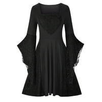Ženske haljine A-liste Plus Size Ženska gotička čipkasta haljina dugih rukava s dekolteom gotička čipkasta haljina