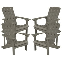 Moderan set namještaja iz charlestaunskih stolica za sve vremenske uvjete u polimernoj drvenoj sivoj boji