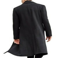 Muška jakna Vanjska odjeća dugih rukava jednobojni kaput zimski topli kaput uredski Kaputi crni a-list