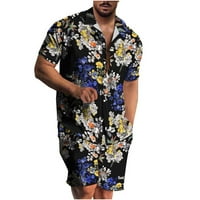 Rasprodaja ljetnih popusta u paketima, Muški Casual kardigan s ovratnikom i gumbima, bluza na plaži i hlače s