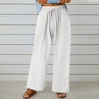Ženske ležerne hlače ženske pamučne ležerne labave hlače udobne radne hlače s džepovima elastična vrećica s visokim